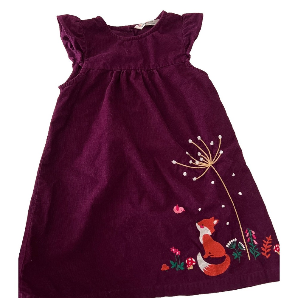 Girls Beebay Embroidered Dress, Size 4, Butterfly Wings Sleeves Back To School